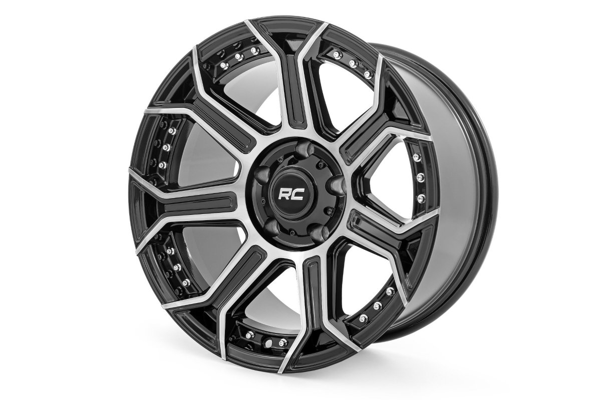 GMC K15/K1500 Suburban Wheel - Rough Country - 89 Series Black Machined Gun Metal, One-Piece - Black - '70-'74